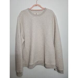 Marine Layer Mens Corbet Quilted Crewneck Sweatshirt Pullover Oat Heather XXL
